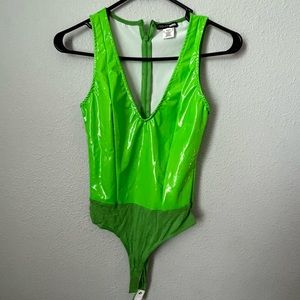 Green latex Fashion Nova bodysuit